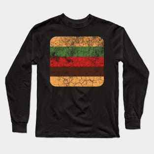 Minimalist Hamburger Simplistic Distressed Long Sleeve T-Shirt